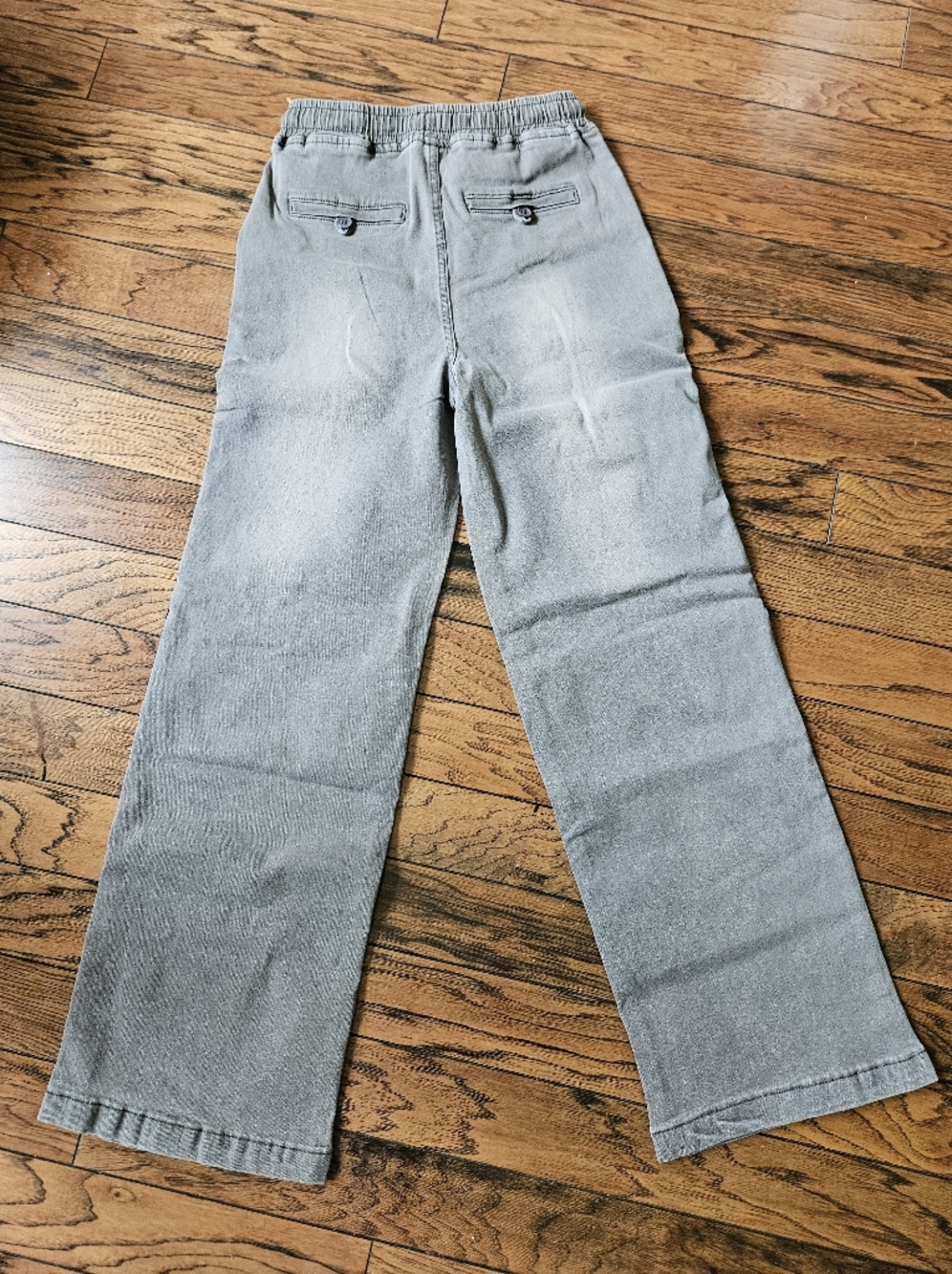 NWT Wide Leg Drawstring Pants in Light Gray - Picture 6 of 7